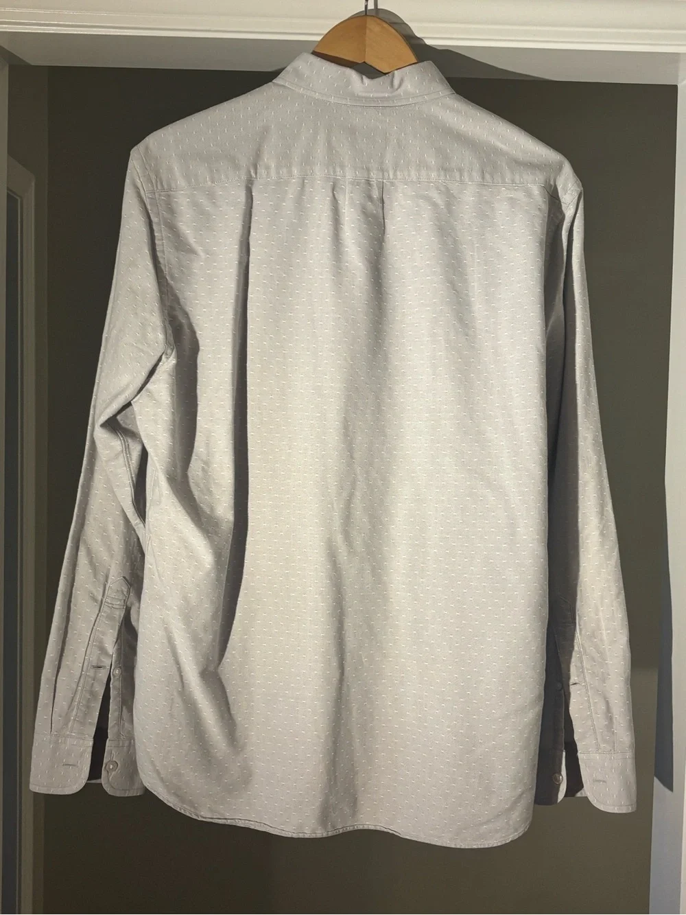 J. Crew Light Gray Dot-Pattern Button-Down Shirt